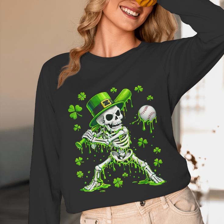 St Patricks Day Baseball Skeleton Irish Leprechaun Hat Boys Unisex Long Sleeve T-Shirt St Patricks Day Baseball Skeleton Irish Leprechaun Hat Boys Unisex Long Sleeve T-Shirt