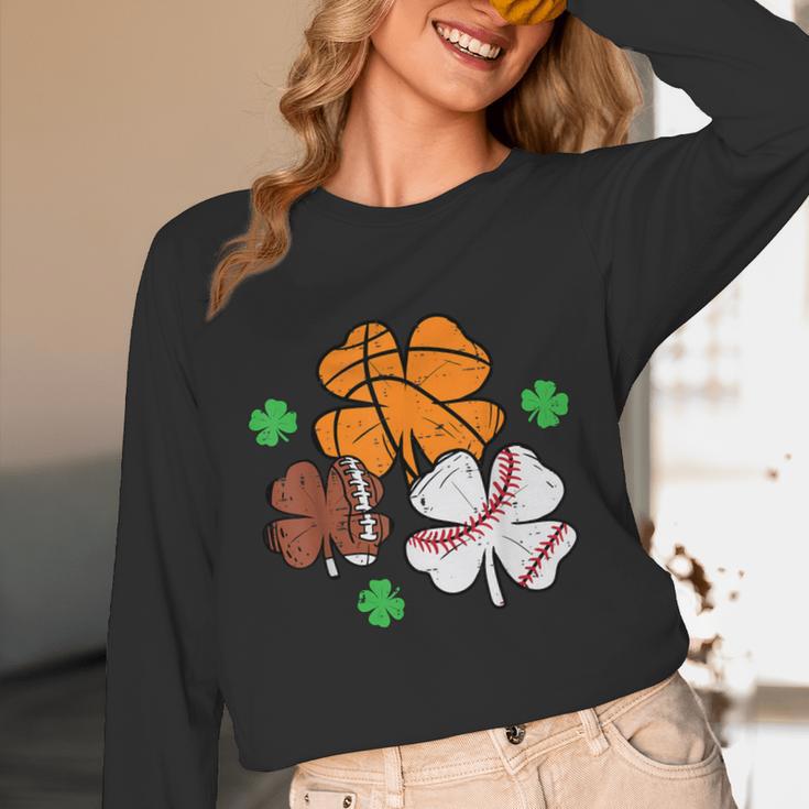 St Patricks Day Shamrock Basketball Baseball Men Boys Kids Unisex Long Sleeve T-Shirt