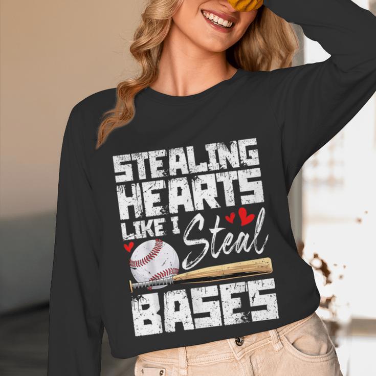 Stealing Hearts Like I Steal Bases Baseball Valentines Unisex Long Sleeve T-Shirt Stealing Hearts Like I Steal Bases Baseball Valentines Unisex Long Sleeve T-Shirt