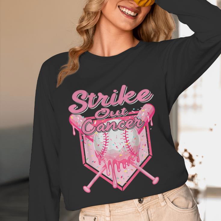 Strike Out Breast Cancer Baseball Drip For Boys Youth Unisex Long Sleeve T-Shirt Strike Out Breast Cancer Baseball Drip For Boys Youth Unisex Long Sleeve T-Shirt