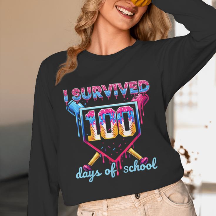 I Survived 100 Days Of School Baseball Boys Students Unisex Long Sleeve T-Shirt I Survived 100 Days Of School Baseball Boys Students Unisex Long Sleeve T-Shirt