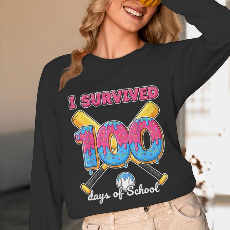 I Survived 100 Days Of School Baseball Cream Drip Boys Unisex Long Sleeve T-Shirt I Survived 100 Days Of School Baseball Cream Drip Boys Unisex Long Sleeve T-Shirt