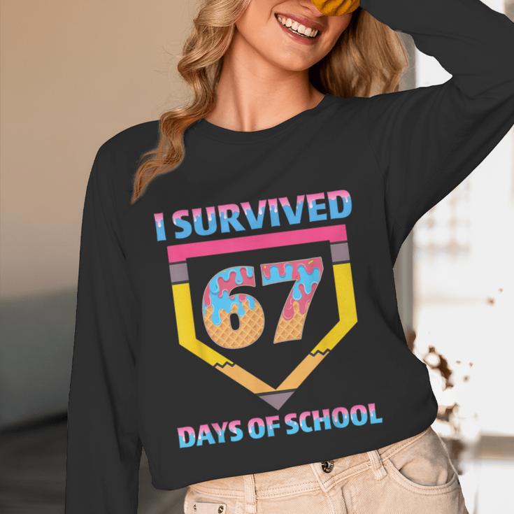 I Survived 67 Days Of School Baseball Trend For Boys Girls Unisex Long Sleeve T-Shirt I Survived 67 Days Of School Baseball Trend For Boys Girls Unisex Long Sleeve T-Shirt