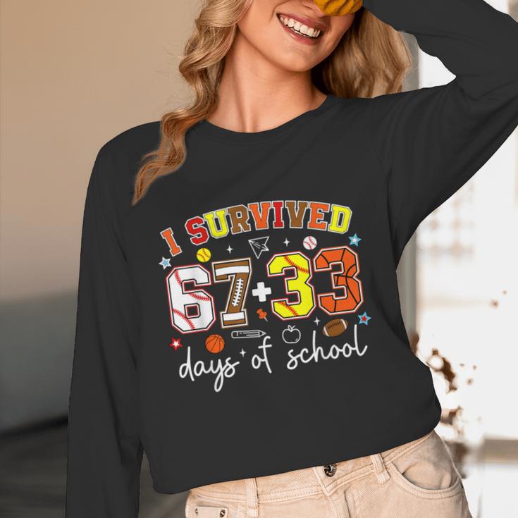 I Survived 6733 Days Baseball Football Basketball 100 Days Unisex Long Sleeve T-Shirt I Survived 6733 Days Baseball Football Basketball 100 Days Unisex Long Sleeve T-Shirt