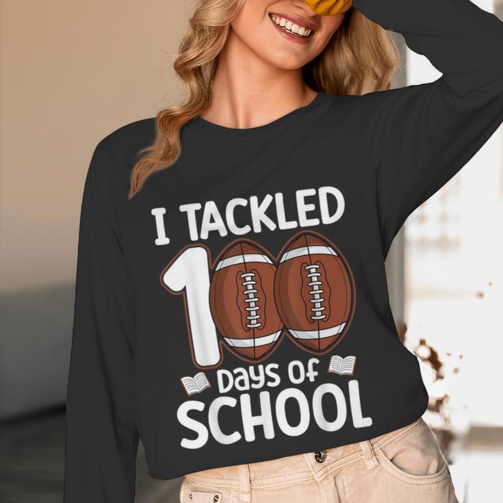 I Tackled 100 Days Of School Baseball Player Kids Teacher Unisex Long Sleeve T-Shirt I Tackled 100 Days Of School Baseball Player Kids Teacher Unisex Long Sleeve T-Shirt