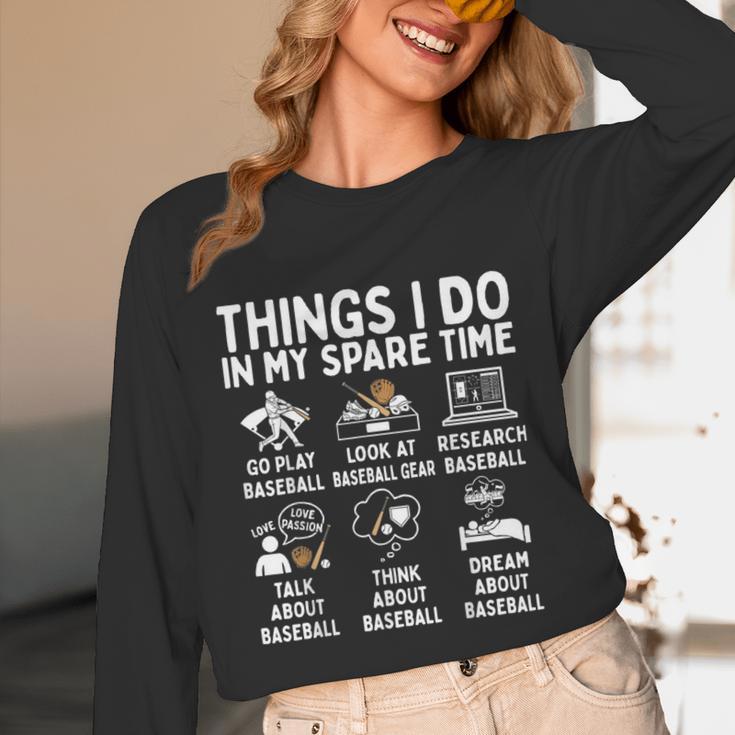 Things I Do In My Spare Time Baseball Lover Unisex Long Sleeve T-Shirt Things I Do In My Spare Time Baseball Lover Unisex Long Sleeve T-Shirt