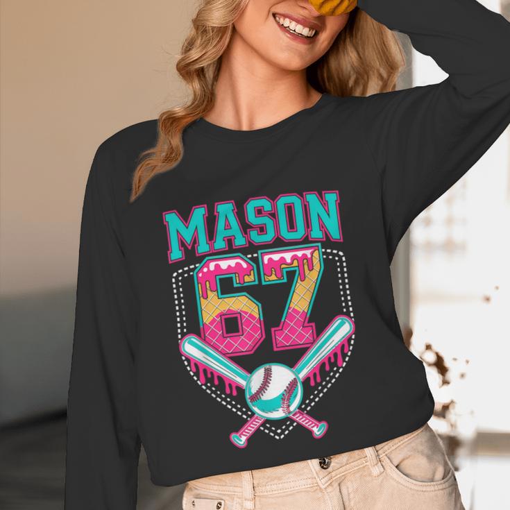 Trendy Mason 67 Mem Ice Cream Drip Baseball Birthday Costume Unisex Long Sleeve T-Shirt Trendy Mason 67 Mem Ice Cream Drip Baseball Birthday Costume Unisex Long Sleeve T-Shirt