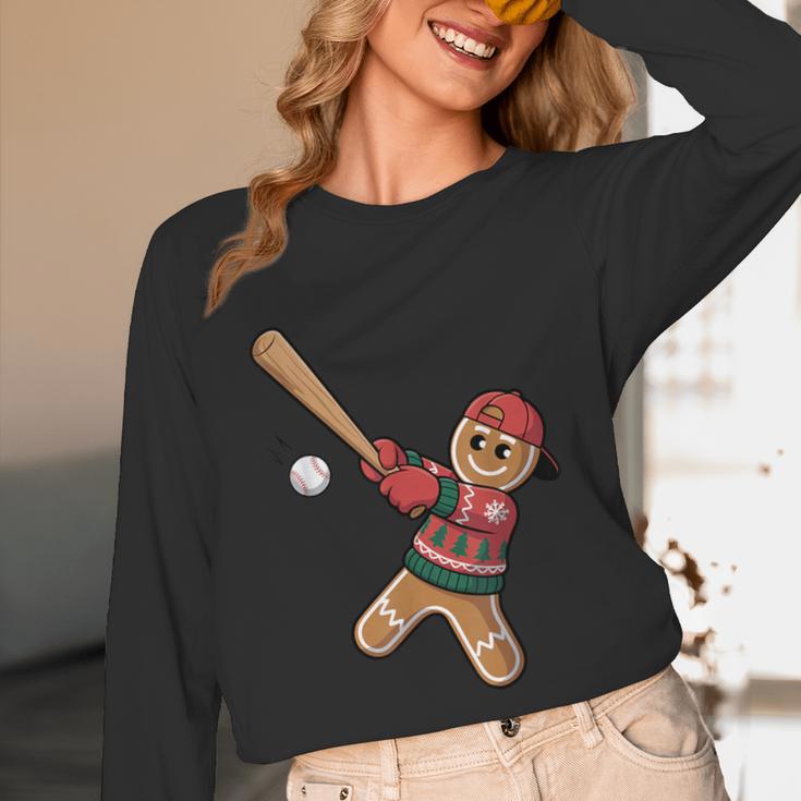 Ugly Christmas Sweater Gingerbread Baseball Toddler Kids Unisex Long Sleeve T-Shirt
