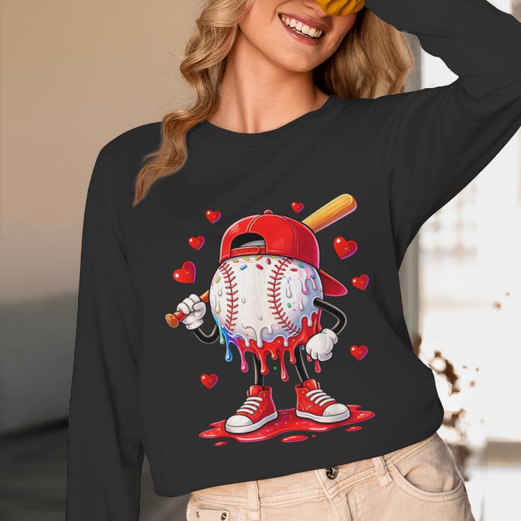 Valentine Baseball Heart Drip Sport Love Valentines Day Boys Unisex Long Sleeve T-Shirt Valentine Baseball Heart Drip Sport Love Valentines Day Boys Unisex Long Sleeve T-Shirt
