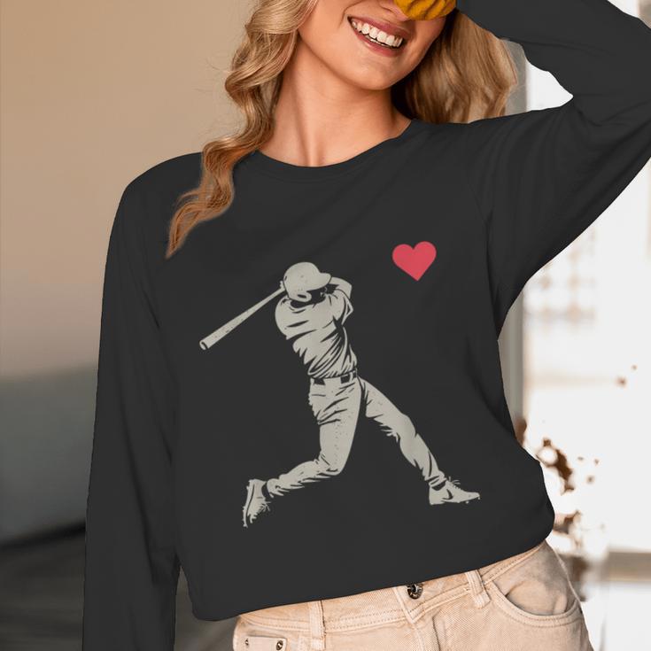 Valentines Day Baseball Batter Silhouette Heart Men Boy Kids Unisex Long Sleeve T-Shirt Valentines Day Baseball Batter Silhouette Heart Men Boy Kids Unisex Long Sleeve T-Shirt