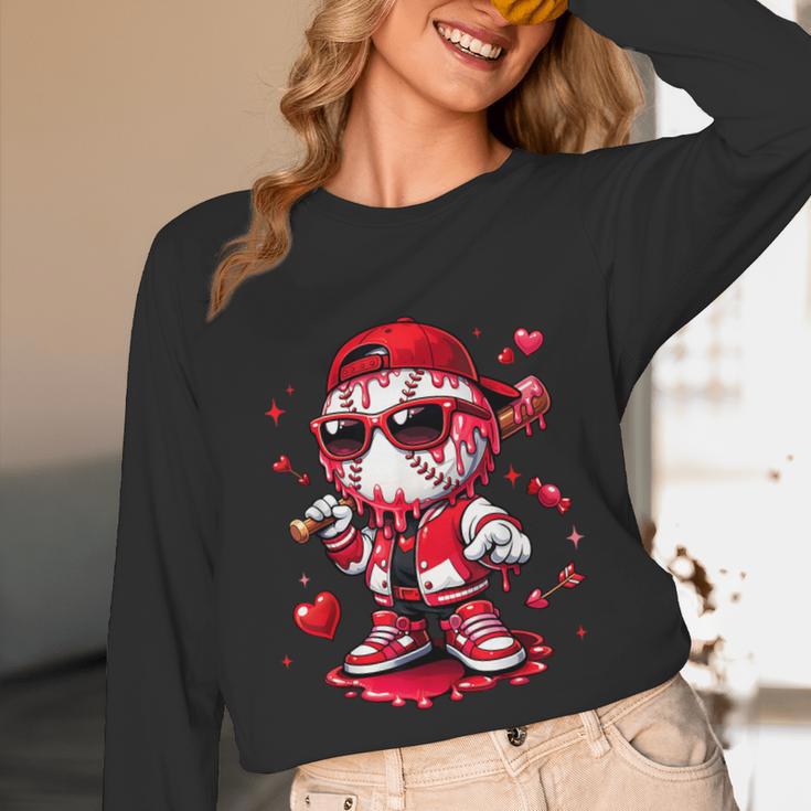 Valentines Day Baseball Drip Ice Cream For Boys Kids Teens Unisex Long Sleeve T-Shirt Valentines Day Baseball Drip Ice Cream For Boys Kids Teens Unisex Long Sleeve T-Shirt