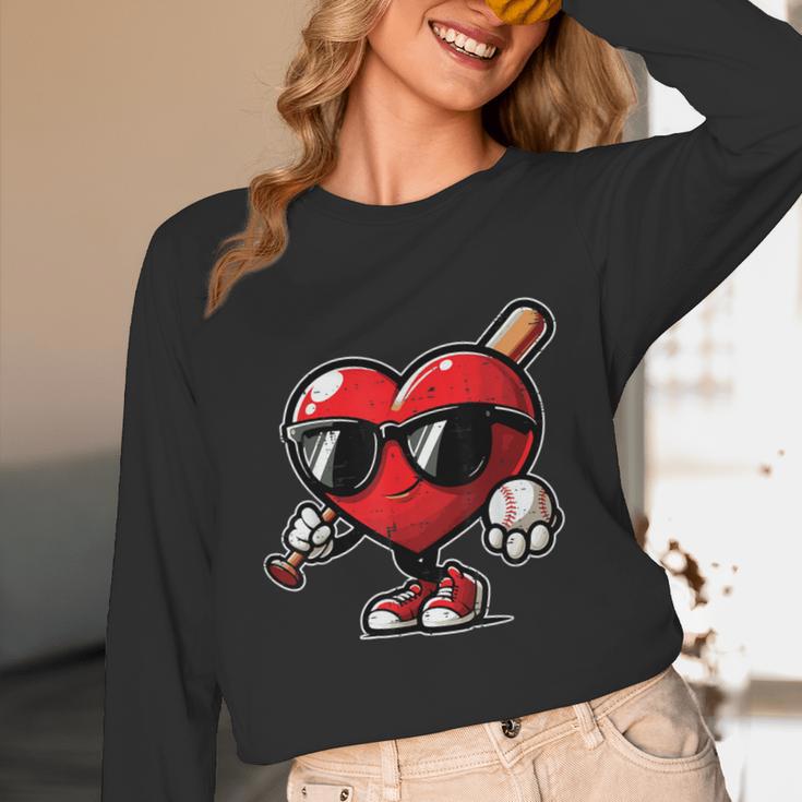 Valentines Day Baseball Heart Bat Sunglasses Men Boys Kids Unisex Long Sleeve T-Shirt Valentines Day Baseball Heart Bat Sunglasses Men Boys Kids Unisex Long Sleeve T-Shirt