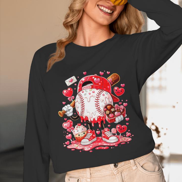Women's Baseball Drip Ice Cream Boys Kids Youth Valentines Unisex Long Sleeve T-Shirt Women's Baseball Drip Ice Cream Boys Kids Youth Valentines Unisex Long Sleeve T-Shirt