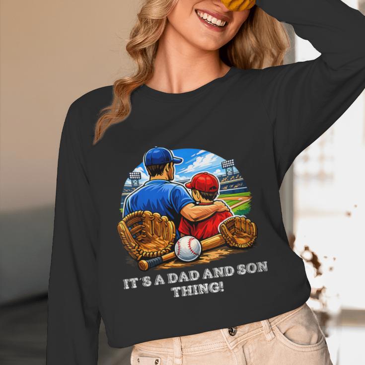 Women's Father Son Baseball Father's Day Unisex Long Sleeve T-Shirt Women's Father Son Baseball Father's Day Unisex Long Sleeve T-Shirt