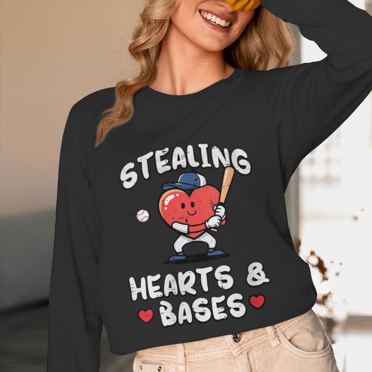 Women's Valentines Day Baseball Stealing Hearts Bases Boys Kids Men Unisex Long Sleeve T-Shirt Women's Valentines Day Baseball Stealing Hearts Bases Boys Kids Men Unisex Long Sleeve T-Shirt