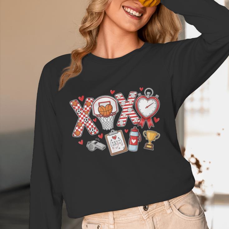 XOXO Physical Education Valentines Day Baseball Football Men Unisex Long Sleeve T-Shirt XOXO Physical Education Valentines Day Baseball Football Men Unisex Long Sleeve T-Shirt