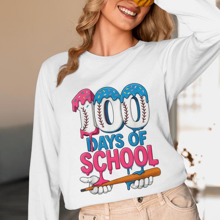 100 Days Of School Baseball Drip Bat 100th Day Of School Boy Unisex Long Sleeve T-Shirt 100 Days Of School Baseball Drip Bat 100th Day Of School Boy Unisex Long Sleeve T-Shirt