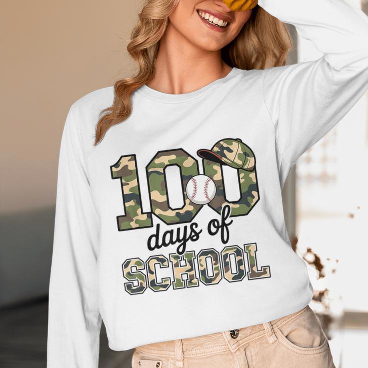 100 Days Of School Camo Baseball Camouflage For Kids Unisex Long Sleeve T-Shirt 100 Days Of School Camo Baseball Camouflage For Kids Unisex Long Sleeve T-Shirt