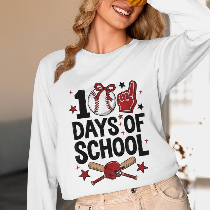 100 Days Of School Coquette Bow Baseball 100th Day Girl Kid Unisex Long Sleeve T-Shirt 100 Days Of School Coquette Bow Baseball 100th Day Girl Kid Unisex Long Sleeve T-Shirt