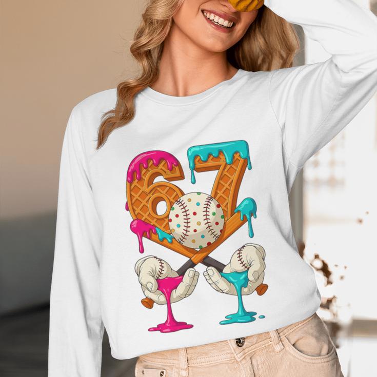 67 Ice Cream Drip Baseball Number 67 Player 67th Birthday Premium Tri-Blend Unisex Long Sleeve T-Shirt 67 Ice Cream Drip Baseball Number 67 Player 67th Birthday Premium Tri-Blend Unisex Long Sleeve T-Shirt