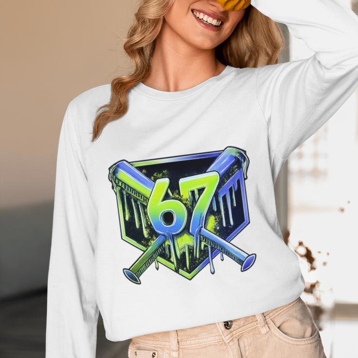 Awesome 67 Baseball Drip Effect Baseball 6-7 Meme Graphic Premium Tri-Blend Unisex Long Sleeve T-Shirt Awesome 67 Baseball Drip Effect Baseball 6-7 Meme Graphic Premium Tri-Blend Unisex Long Sleeve T-Shirt
