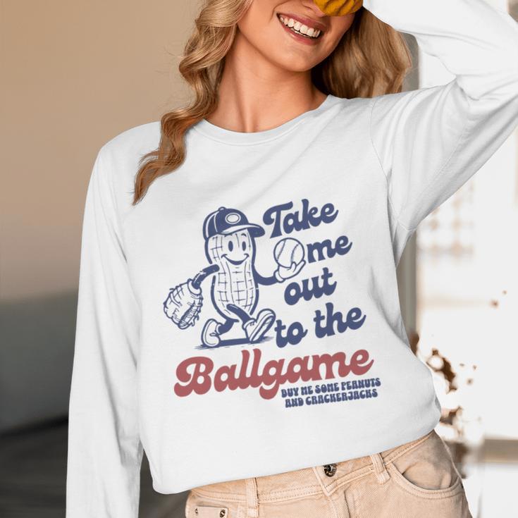 Take Me Out To The Ball Game Retro Peanuts Baseball Sports Unisex Long Sleeve T-Shirt Take Me Out To The Ball Game Retro Peanuts Baseball Sports Unisex Long Sleeve T-Shirt