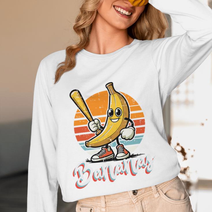 Bananas Baseball Sunset Retro Fruit Sports Boys Kids Men Premium Tri-Blend Unisex Long Sleeve T-Shirt Bananas Baseball Sunset Retro Fruit Sports Boys Kids Men Premium Tri-Blend Unisex Long Sleeve T-Shirt