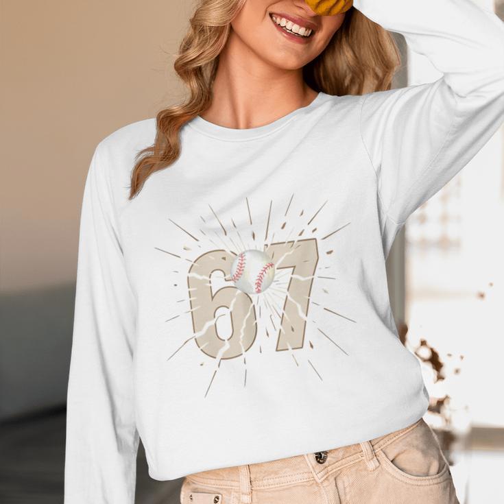 Baseball 67 Six Seven Meme Number Unisex Long Sleeve T-Shirt