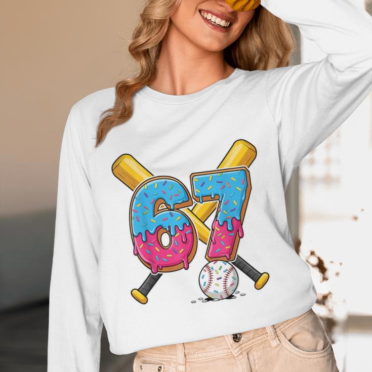 Baseball Drip Number 67 Player 67th Birthday Meme Gen Alpha Unisex Long Sleeve T-Shirt