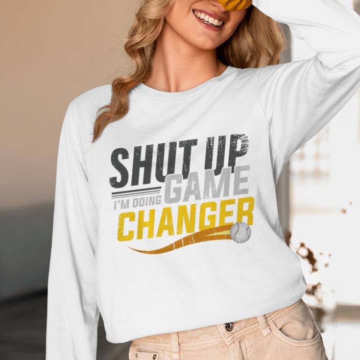 Baseball Fan Shut Up I'm Doing Game Changer Premium Tri-Blend Unisex Long Sleeve T-Shirt