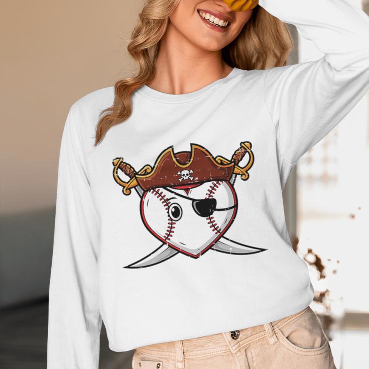 Baseball Heart Pirate Hat Crossed Swords Men Boys Kids Youth Premium Tri-Blend Unisex Long Sleeve T-Shirt Baseball Heart Pirate Hat Crossed Swords Men Boys Kids Youth Premium Tri-Blend Unisex Long Sleeve T-Shirt
