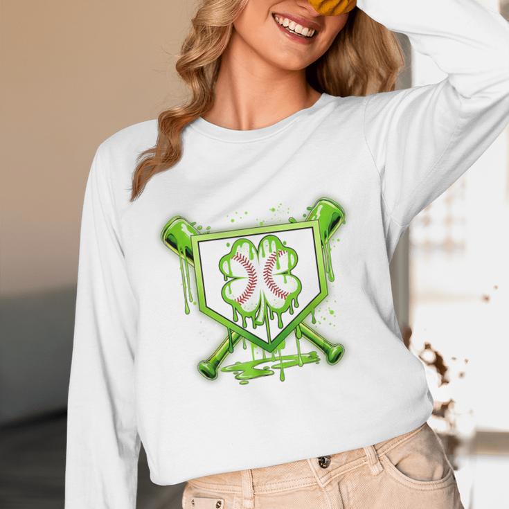 Baseball Icecream St Patrick's Day Lucky Charm Shamrock Drip Unisex Long Sleeve T-Shirt Baseball Icecream St Patrick's Day Lucky Charm Shamrock Drip Unisex Long Sleeve T-Shirt