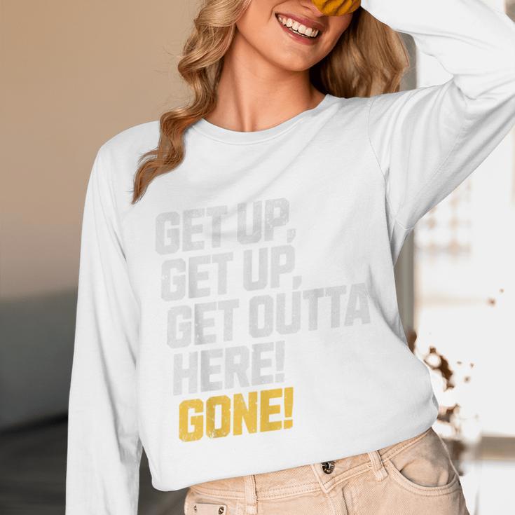 Baseball Player Get Up Get Outta Here Gone Home Run Unisex Long Sleeve T-Shirt Baseball Player Get Up Get Outta Here Gone Home Run Unisex Long Sleeve T-Shirt