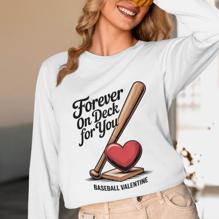Baseball Valentine Forever On Deck For You Tee Unisex Long Sleeve T-Shirt