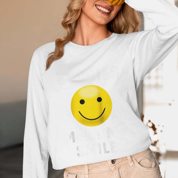 Boobies Make Me Smile Mardi Gras Raglan Baseball Tee Unisex Long Sleeve T-Shirt