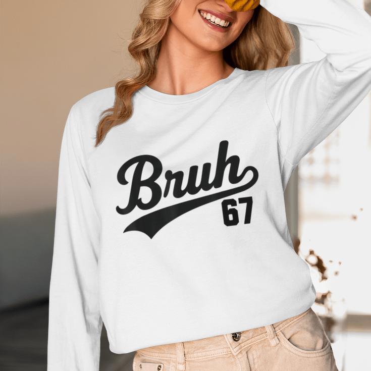 Bruh Baseball Style Number 67 Sports Bro Slang Meme Brother Unisex Long Sleeve T-Shirt
