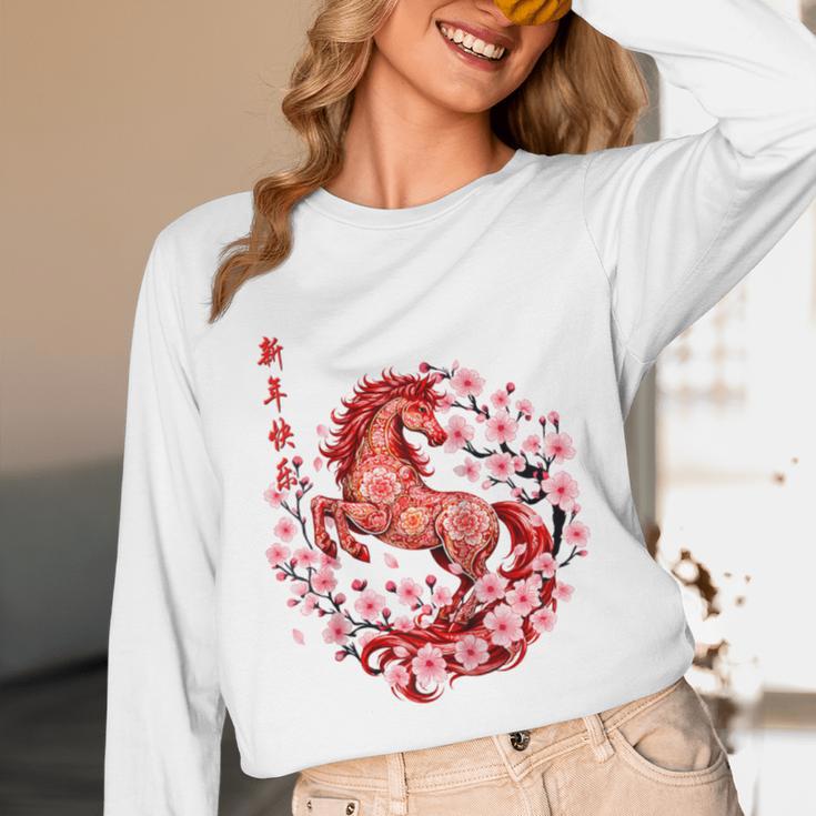 Chinese New Year 2026 Year Of The Horse Raglan Baseball Tee Unisex Long Sleeve T-Shirt