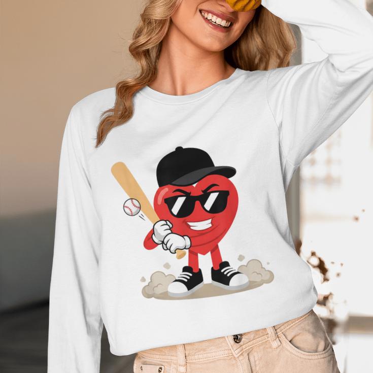 Heart Playing Baseball Valentine Baseball Unisex Long Sleeve T-Shirt Heart Playing Baseball Valentine Baseball Unisex Long Sleeve T-Shirt