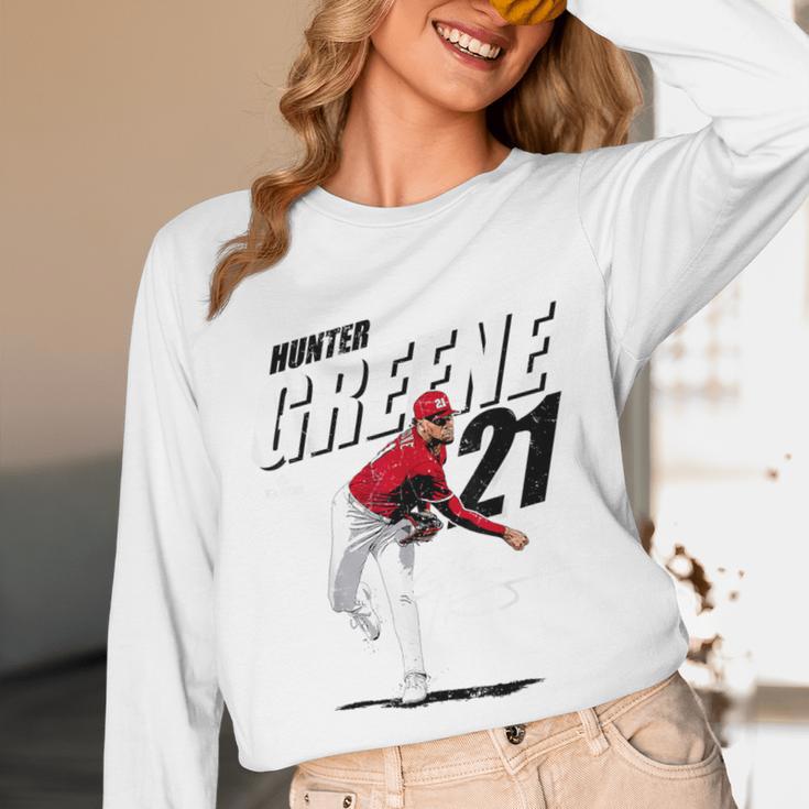 Hunter Greene Cincinnati MLB Baseball Players MLBHGR204M Unisex Long Sleeve T-Shirt Hunter Greene Cincinnati MLB Baseball Players MLBHGR204M Unisex Long Sleeve T-Shirt