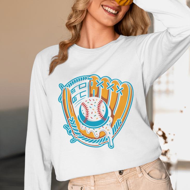 Ice Cream Baseball Mitt Drippy Scoop Baseball Sports Unisex Long Sleeve T-Shirt Ice Cream Baseball Mitt Drippy Scoop Baseball Sports Unisex Long Sleeve T-Shirt