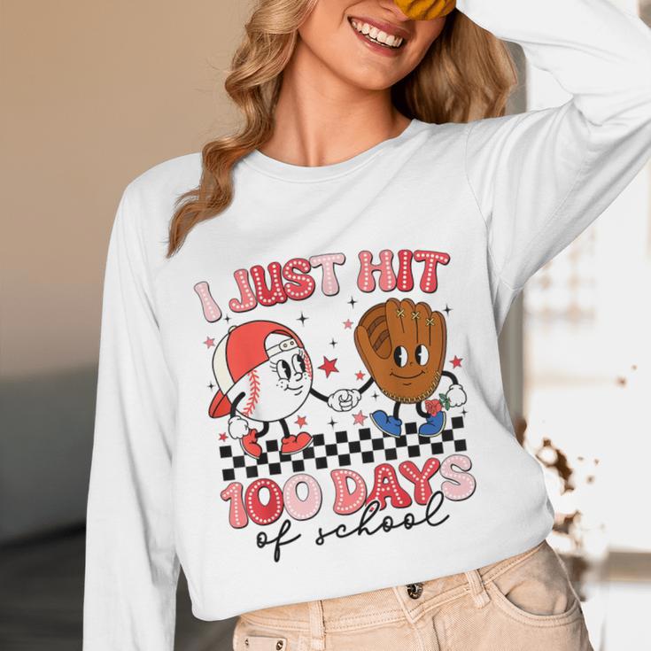 I Just Hit 100 Days Of School Baseball Boy Girl Teacher Unisex Long Sleeve T-Shirt