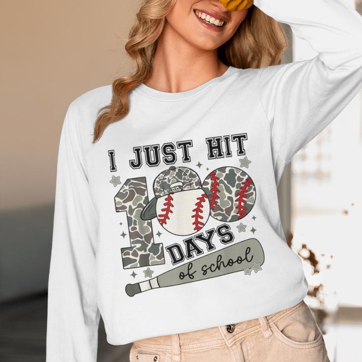 I Just Hit 100 Days Of School Teacher Baseball Boys Kids Unisex Long Sleeve T-Shirt I Just Hit 100 Days Of School Teacher Baseball Boys Kids Unisex Long Sleeve T-Shirt