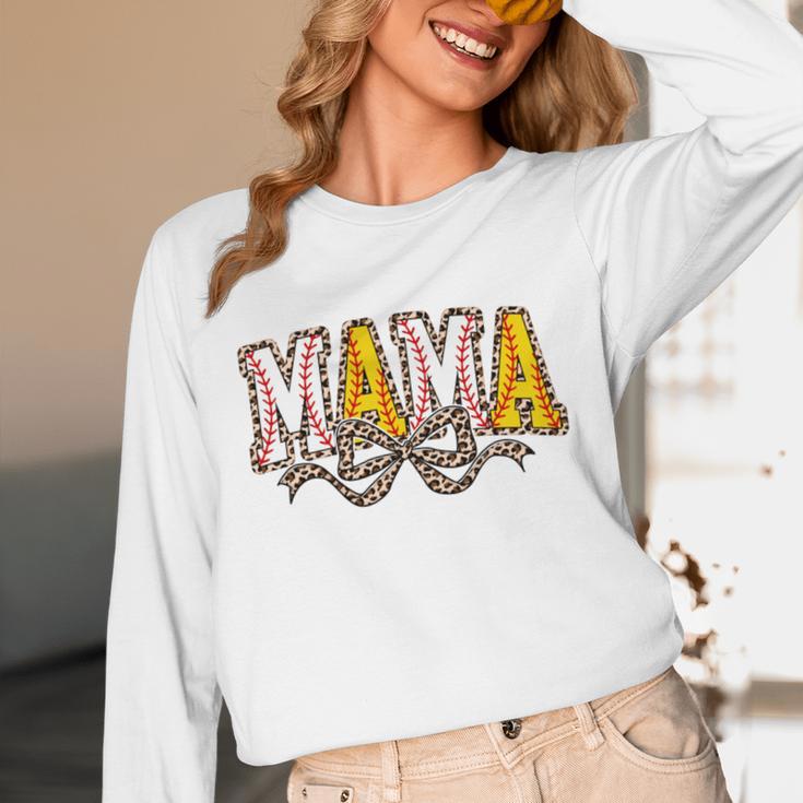 Leopard Baseball Softball Mama Bow Softball Baseball Mom Unisex Long Sleeve T-Shirt Leopard Baseball Softball Mama Bow Softball Baseball Mom Unisex Long Sleeve T-Shirt
