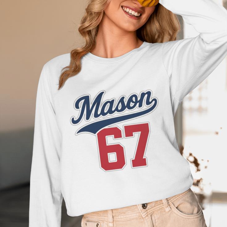 Mason 67 Jersey Baseball Men Women Boys Girls Number 6 7 Unisex Long Sleeve T-Shirt