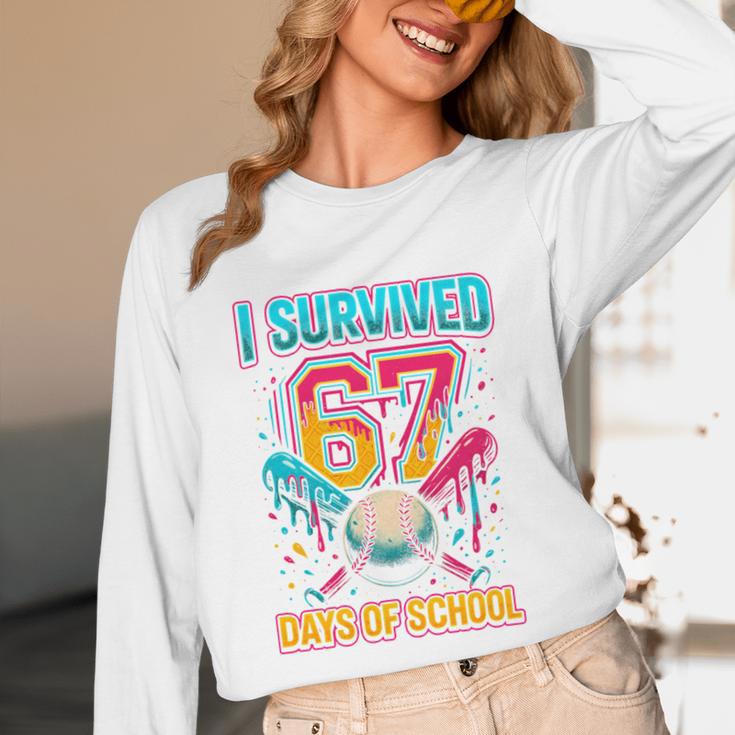 I Survived 67 Days Of School Baseball Drip Six Seven Meme Unisex Long Sleeve T-Shirt I Survived 67 Days Of School Baseball Drip Six Seven Meme Unisex Long Sleeve T-Shirt