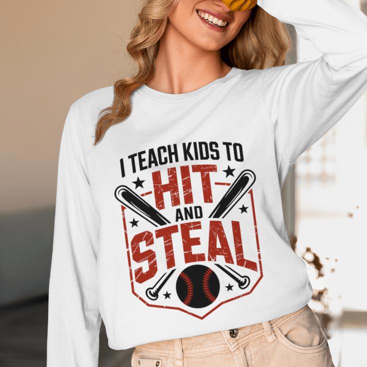 I Teach Kids To Hit And Steal Baseball Softball Coach Premium Tri-Blend Unisex Long Sleeve T-Shirt I Teach Kids To Hit And Steal Baseball Softball Coach Premium Tri-Blend Unisex Long Sleeve T-Shirt