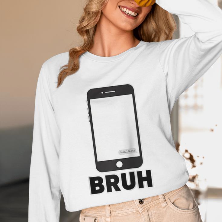 Texted First Bruh Seen Message Valentine's Day Humor Raglan Baseball Tee Unisex Long Sleeve T-Shirt