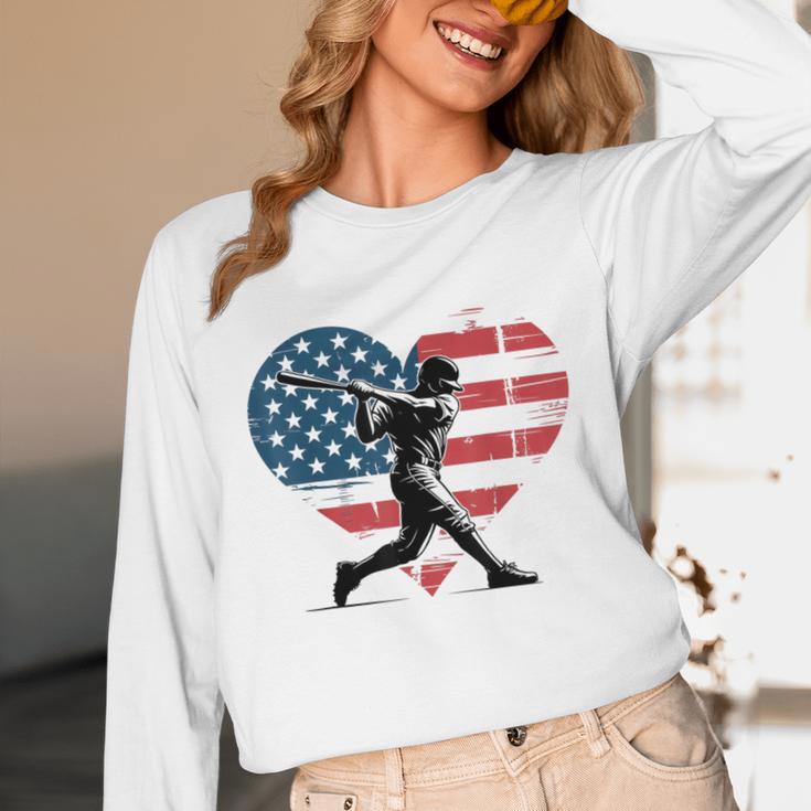 Valentines Baseball Batter Silhouette Heart Men Boys Kid Unisex Long Sleeve T-Shirt Valentines Baseball Batter Silhouette Heart Men Boys Kid Unisex Long Sleeve T-Shirt