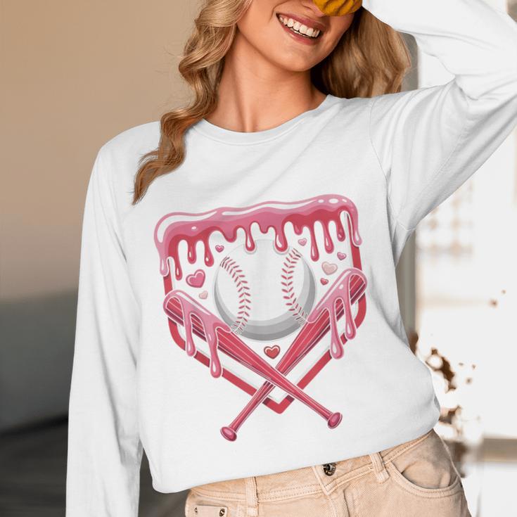 Valentines Baseball Boys Ice Cream Drip Heart Youth Kids Unisex Long Sleeve T-Shirt Valentines Baseball Boys Ice Cream Drip Heart Youth Kids Unisex Long Sleeve T-Shirt