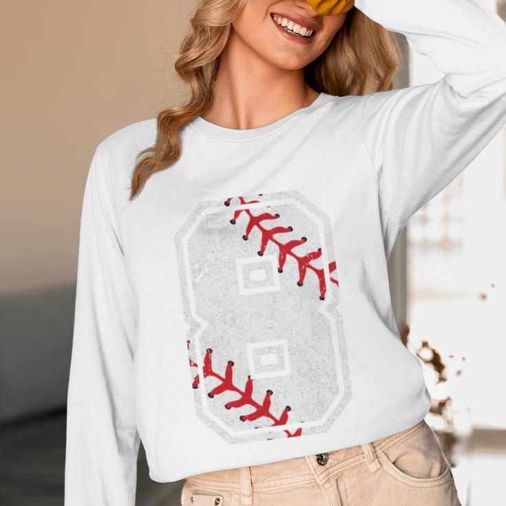 Vintage Baseball 8 Jersey Number 8 Unisex Long Sleeve T-Shirt